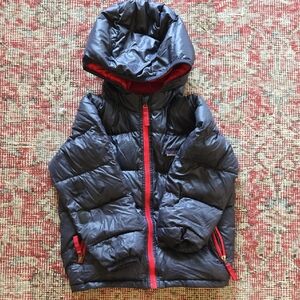 Patagonia Kids Puffer Jacket - Dark Blue and Red